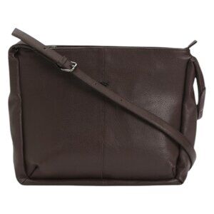 ROCAI Leather Square Top Zipper Hobo Handbag